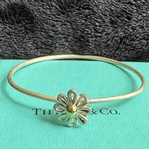Tiffany & Co Paloma Picasso 18K Gold Silver 925  Daisy Bangle Bracelet - Box